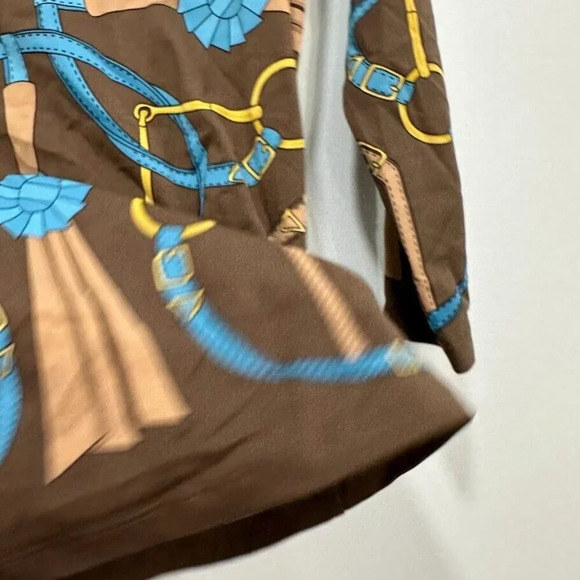 J Mclaughlin Womens Signature Shirt Small Brown Crew‎ Neck Stretch Chain NEW - Picture 6 of 7